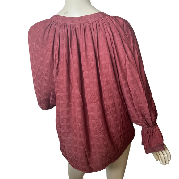 Current Air brand Redwood Tie Neck Long Sleeve Blouse Top - Picture 6 of 10